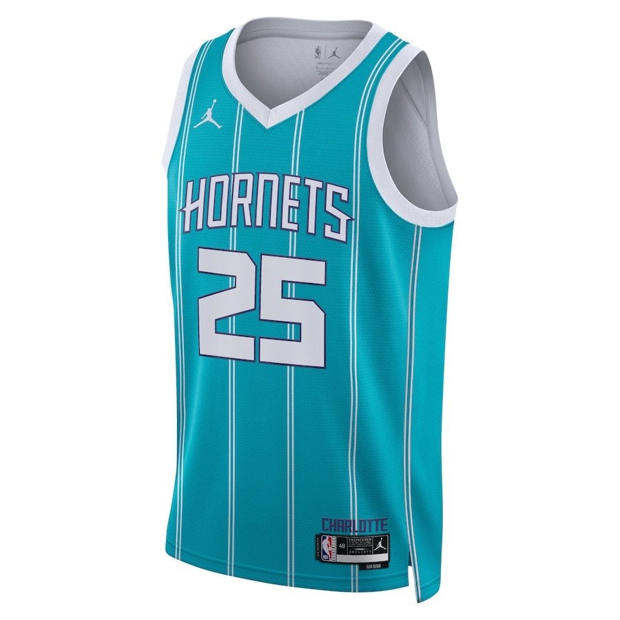 P.J. Washington Jr. 25 Charlotte Hornets Unisex Swingman Jersey Icon Edition Teal