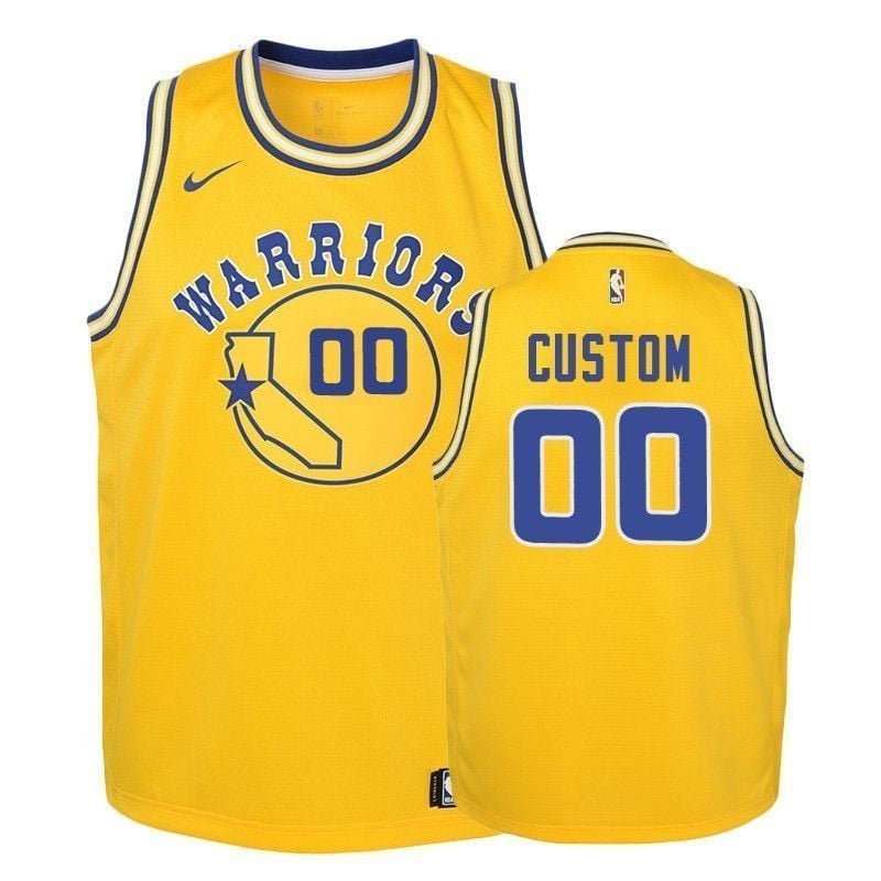 Youth Warriors Custom 00 2018-19 Hardwood Classics Gold Jersey Unisex S-3XL