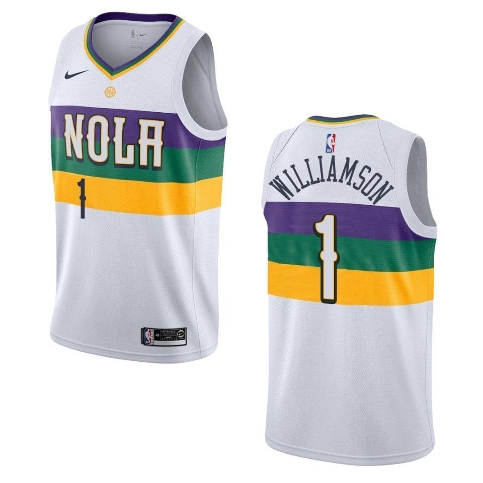 Men's New Orleans Pelicans Zion Williamson City Swingman Jersey White S-3XL