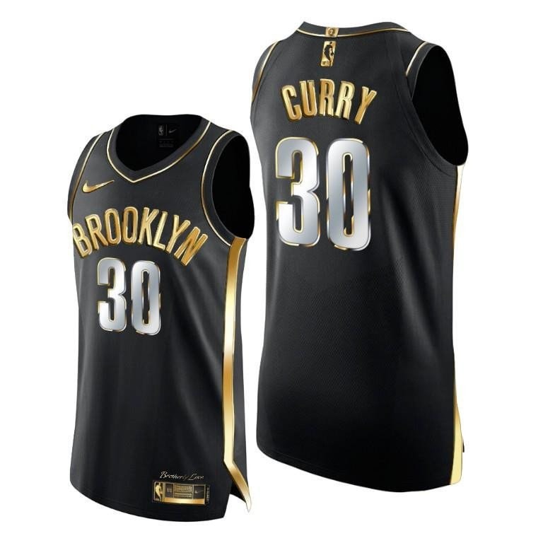 Seth Curry 30 Basketball Team Golden Edition Black Jersey - Men Jersey