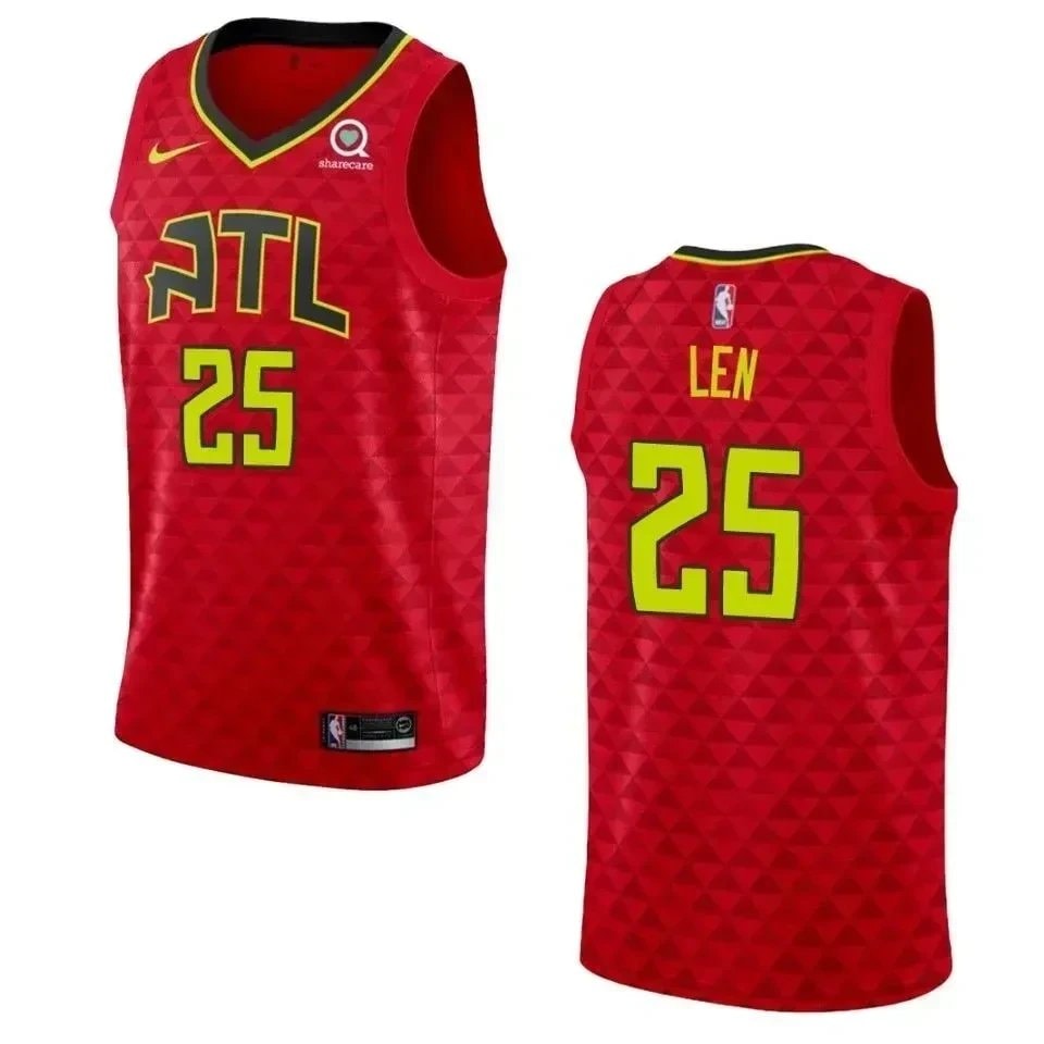 Men's Atlanta Hawks Alex Len Statement Swingman Jersey Red - 100% Polyester