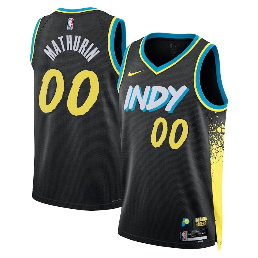 Bennedict Mathurin 00 Indiana Pacers 2023/24 City Edition Swingman Jersey Black