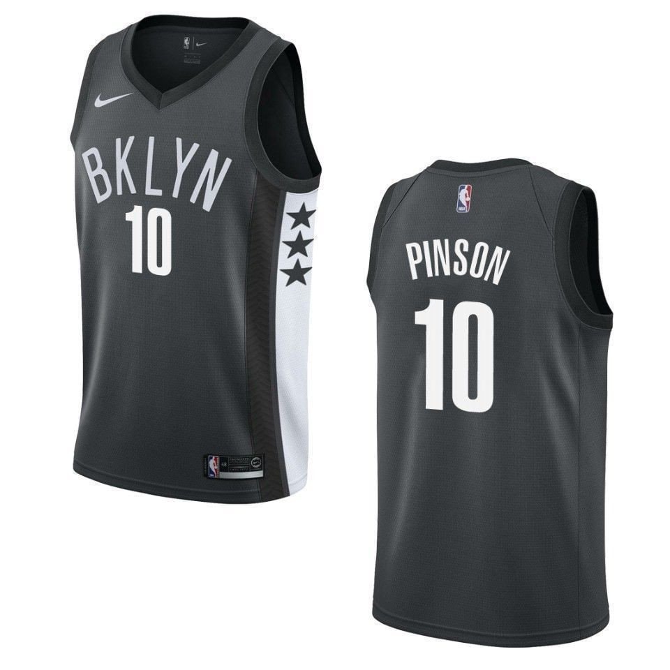 Men's Brooklyn Nets Theo Pinson #10 Statement Swingman Jersey Black