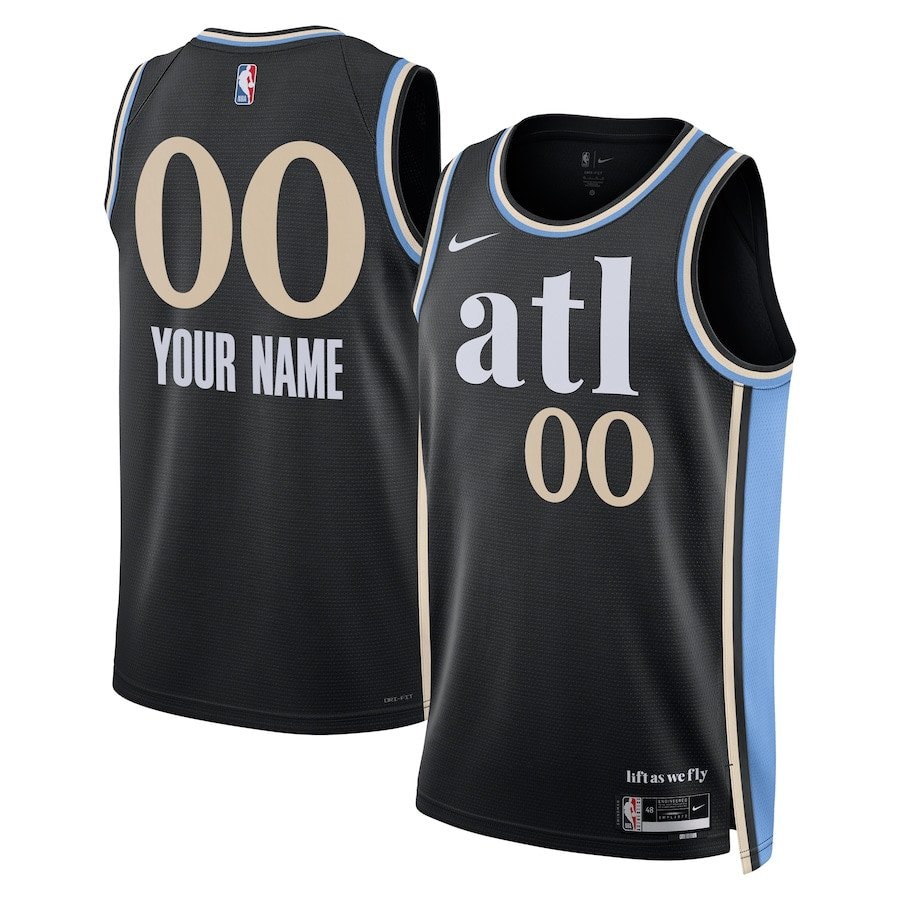 Atlanta Hawks 2023/24 City Edition Swingman Custom Jersey Black Unisex