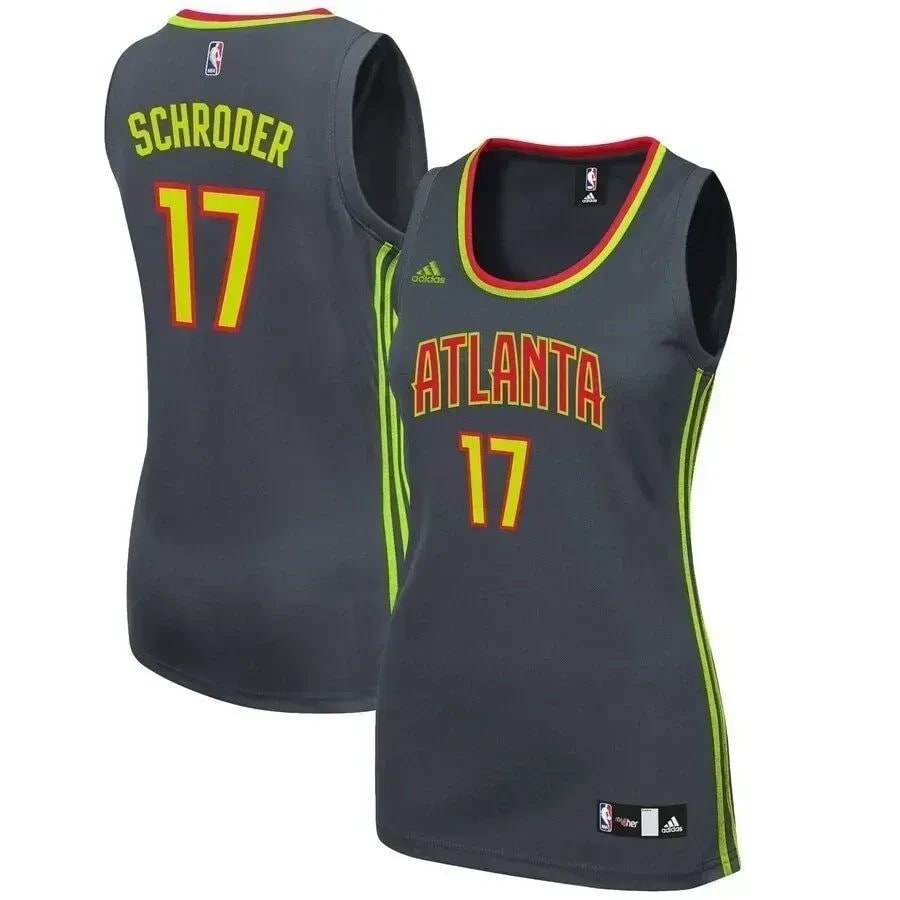 Dennis Schroder Atlanta Hawks Women's Road Jersey Charcoal Gray