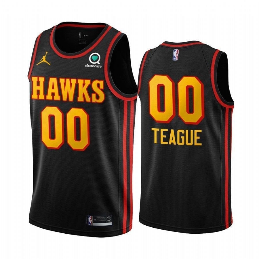 Men's Atlanta Hawks Jeff Teague 00 Black Classic Jersey 100% Polyester S-3XL