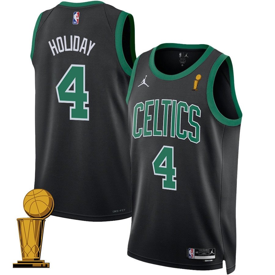 Jrue Holiday 4 Boston Celtics 2024 Finals Champions Swingman Jersey Statement Edition Black