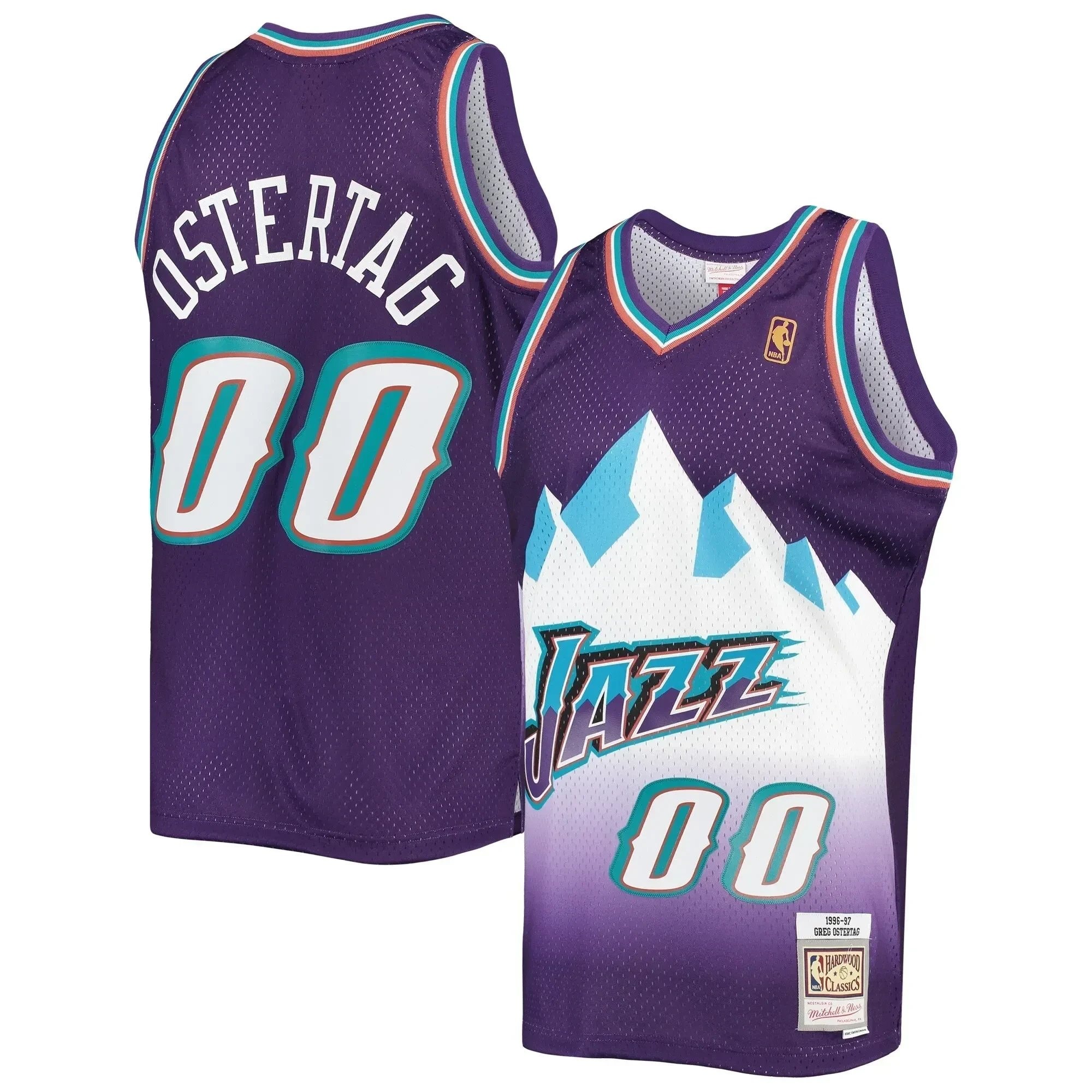 Greg Ostertag Basketball Team Mitchell Ness 1996-1997 Hardwood Classics Swingman Jersey - Purple