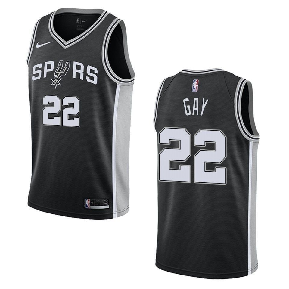Men's Basketball Team 22 Rudy Gay Icon Swingman Jersey - Black