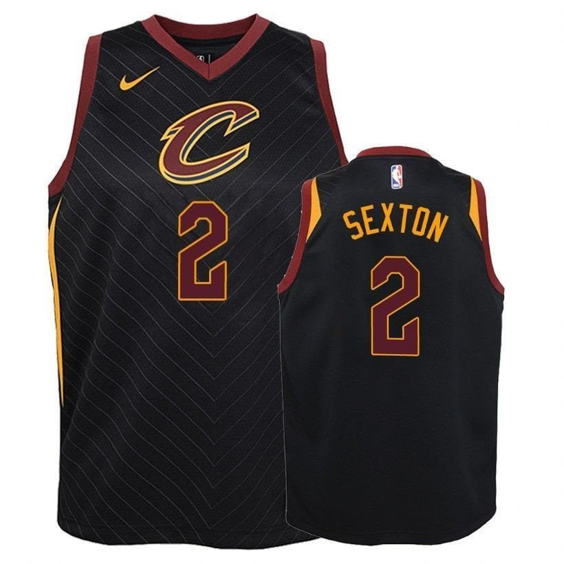 Youth Cavaliers Collin Sexton #2 Stated Black Multicolor Jersey S-3XL