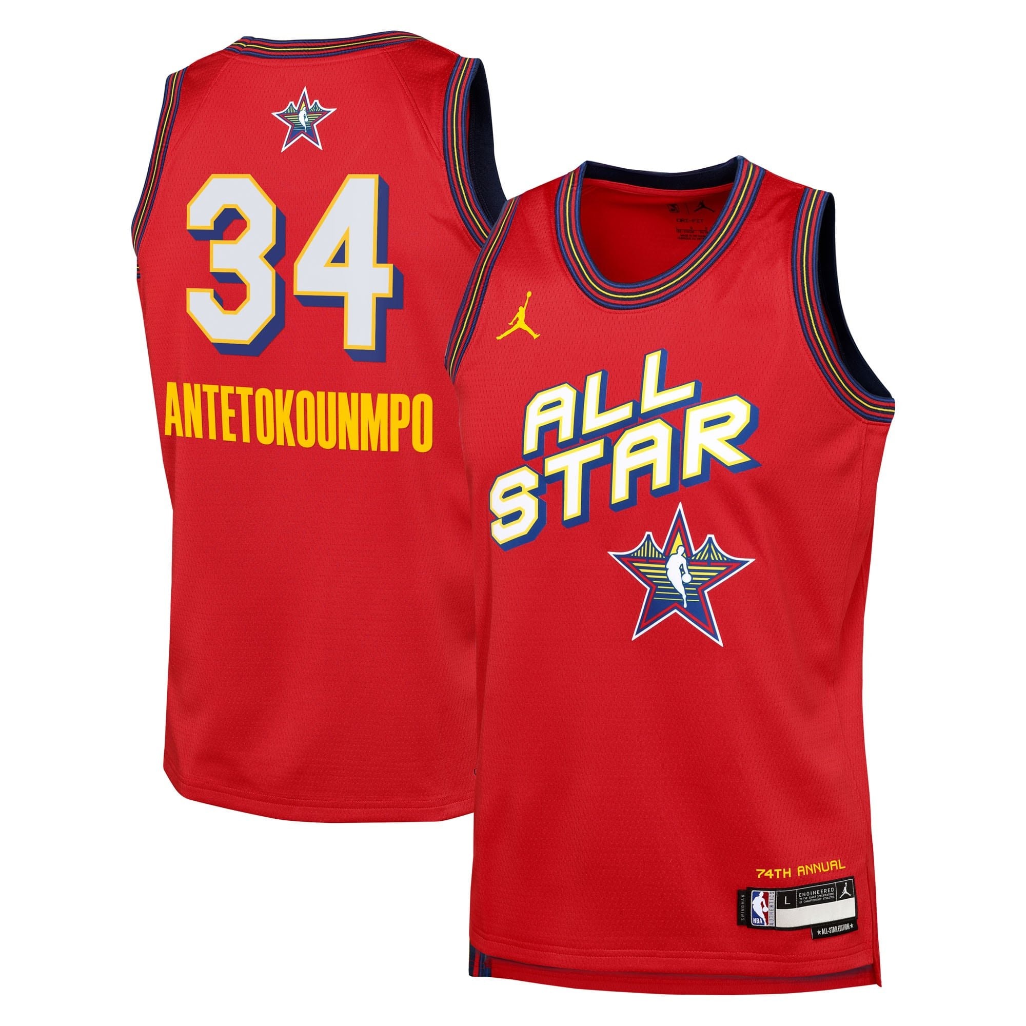 NBA Jordan Brand All Star Swingman Giannis Antetokounmpo Youth Jersey Red