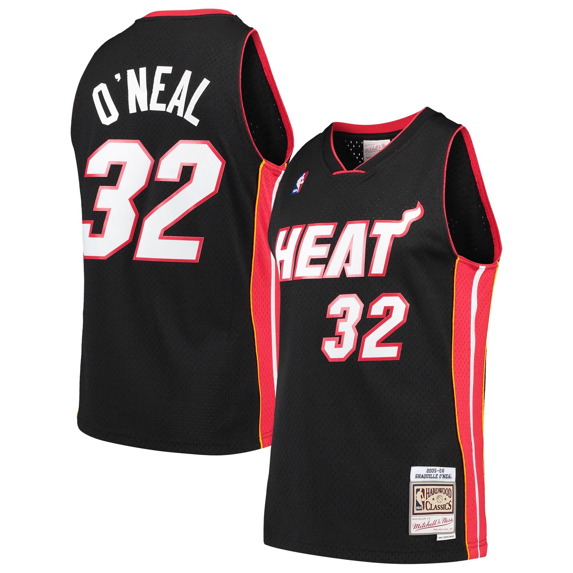 Shaquille O'Neal Miami Heat Mitchell & Ness Hardwood Classics Swingman Jersey Black