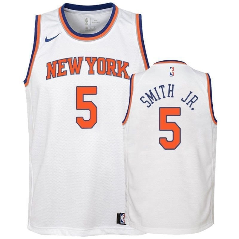 Youth Knicks Dennis Smith Jr. #5 Association White Jersey - Unisex