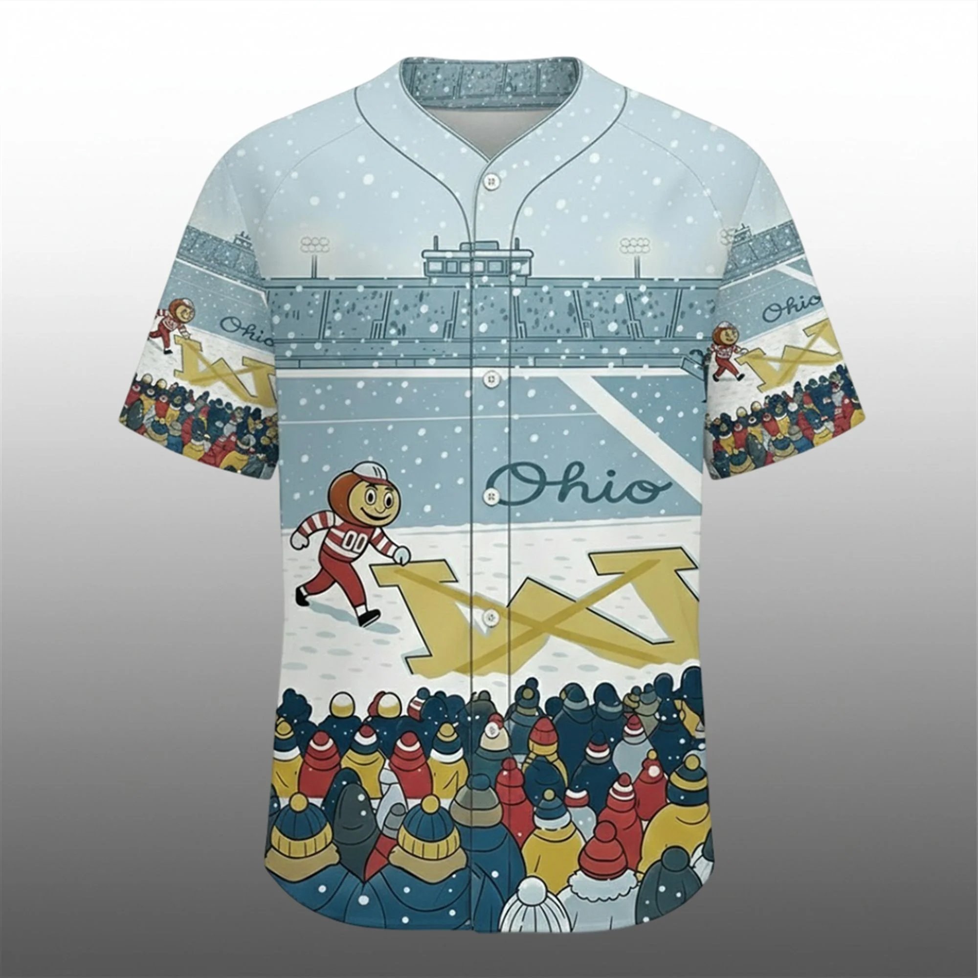Brutus Buckeye Ohio Snow Michigan Baseball Jersey