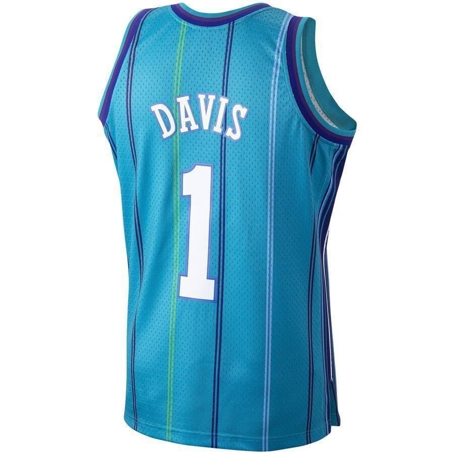 Baron Davis Charlotte Hornets Mitchell & Ness Hardwood Classics 1999-00 Swingman Jersey - Teal
