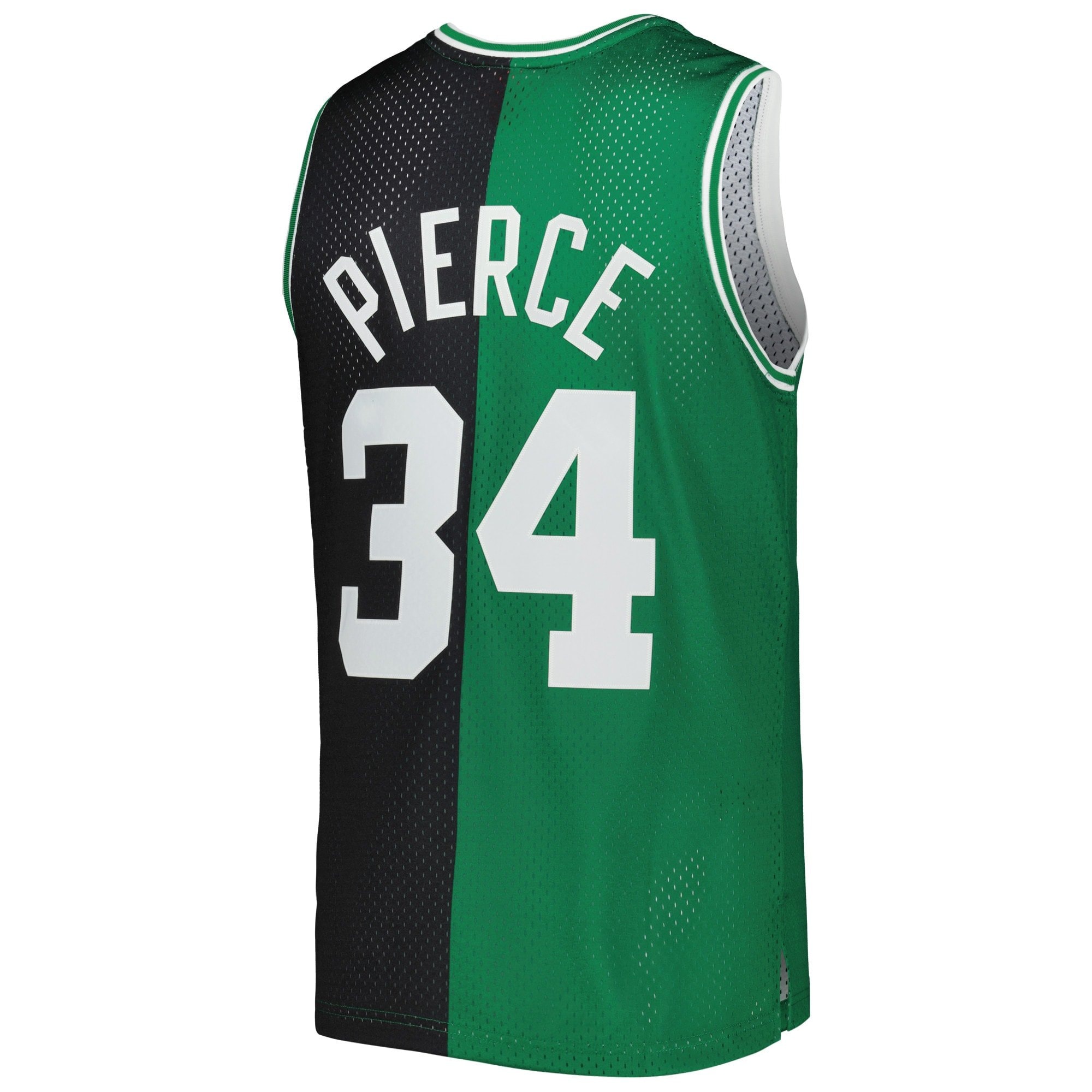 Men's Mitchell & Ness Paul Pierce Black Kelly Green Boston Celtics 2007/08 Split Swingman Jersey