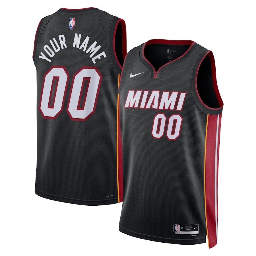 Miami Heat 2023/24 Icon Swingman Custom Men Jersey Black Multicolor