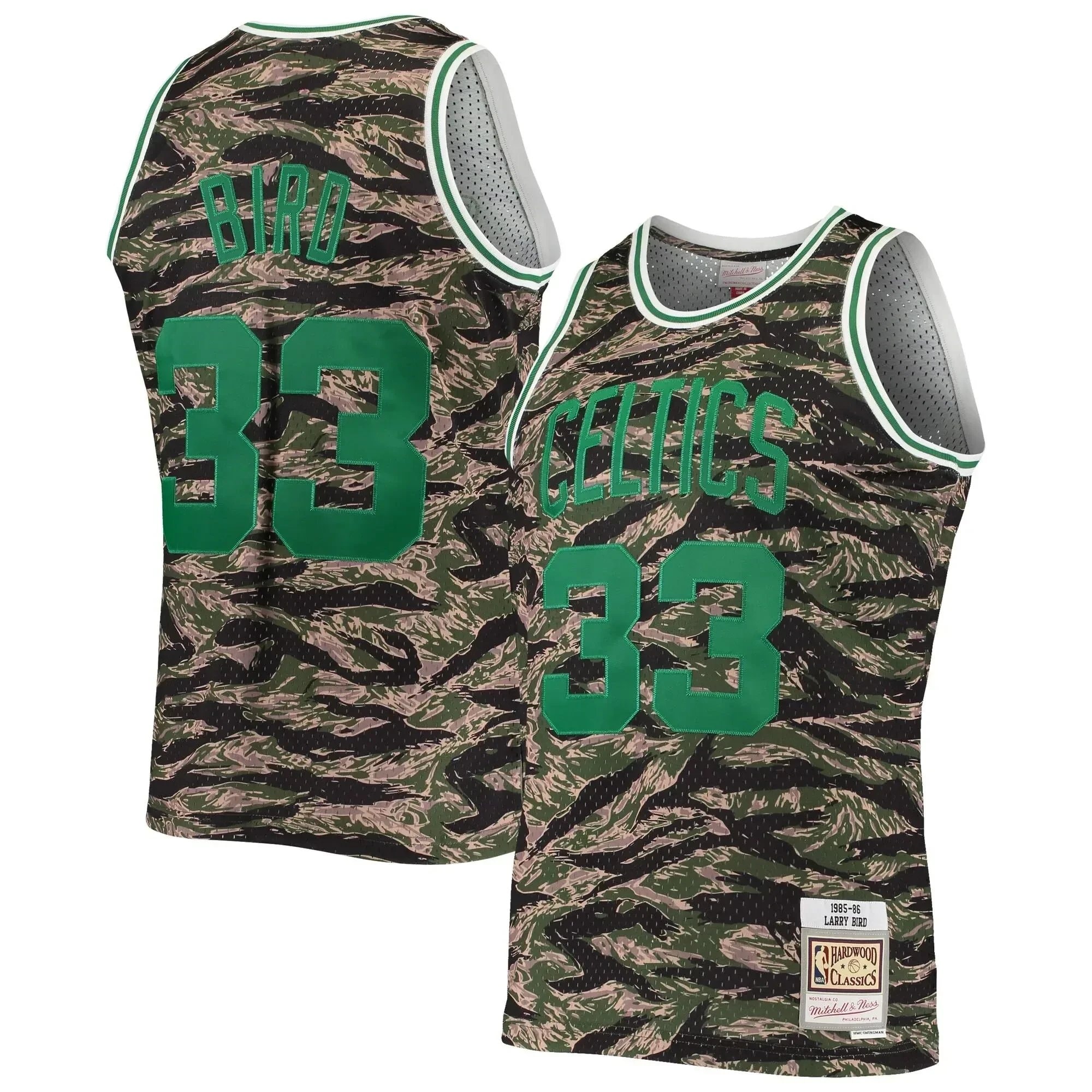 Larry Bird Boston Celtics Mitchell & Ness Hardwood Classics Camo Swingman Jersey