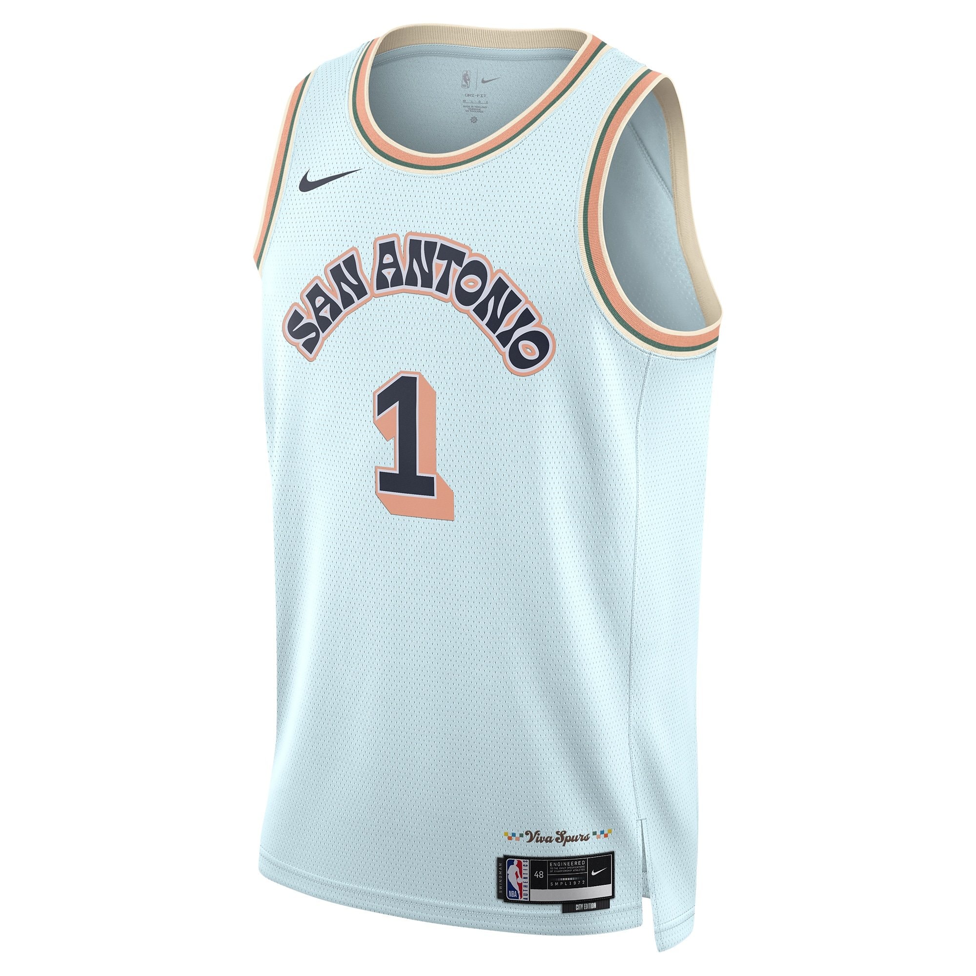San Antonio Spurs City Edition Swingman Jersey Victor Wembanyama Mens Multicolor