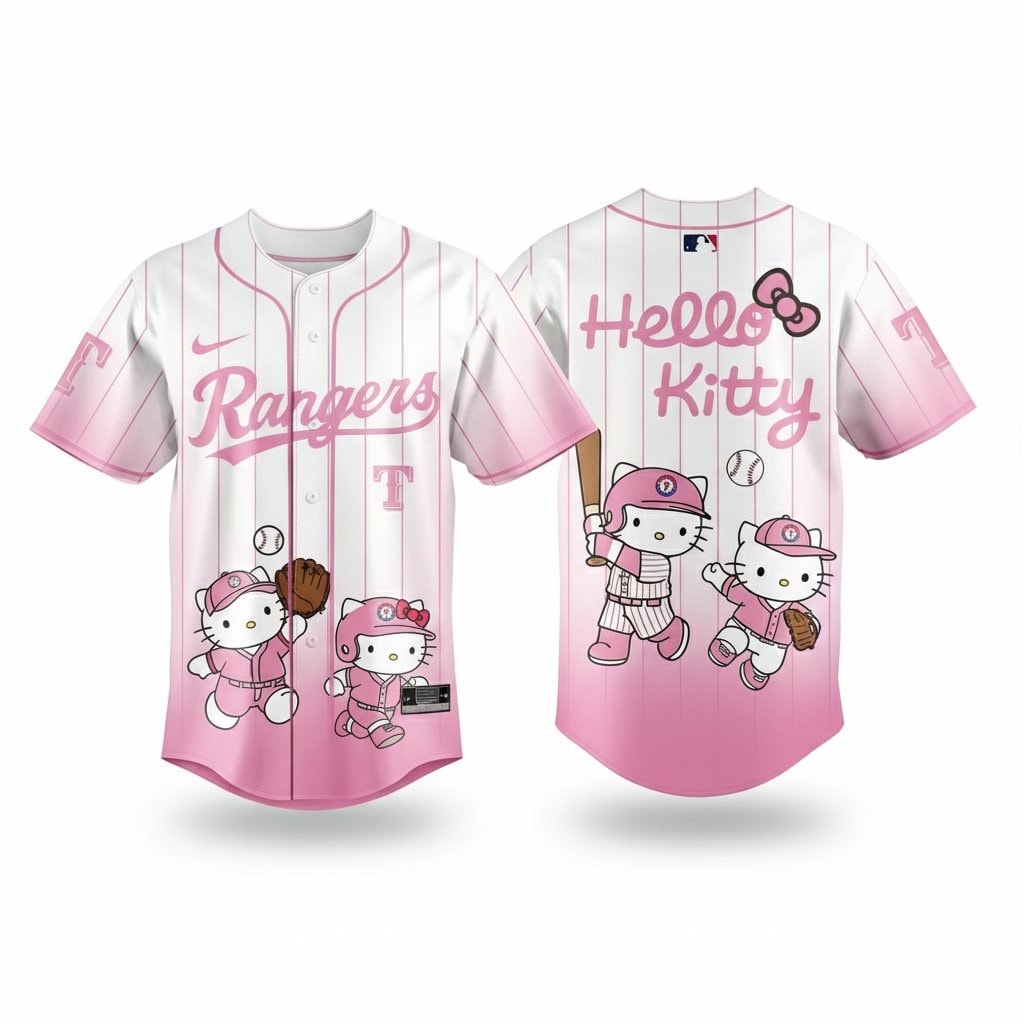 Baseball Team Hello Kitty Night 2026 White Pink Baseball Jersey