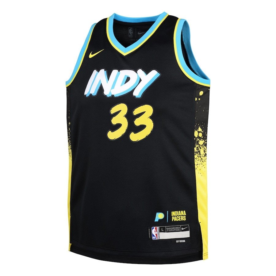Myles Turner 33 Indiana Pacers 2023/24 City Edition Swingman Youth Jersey Black