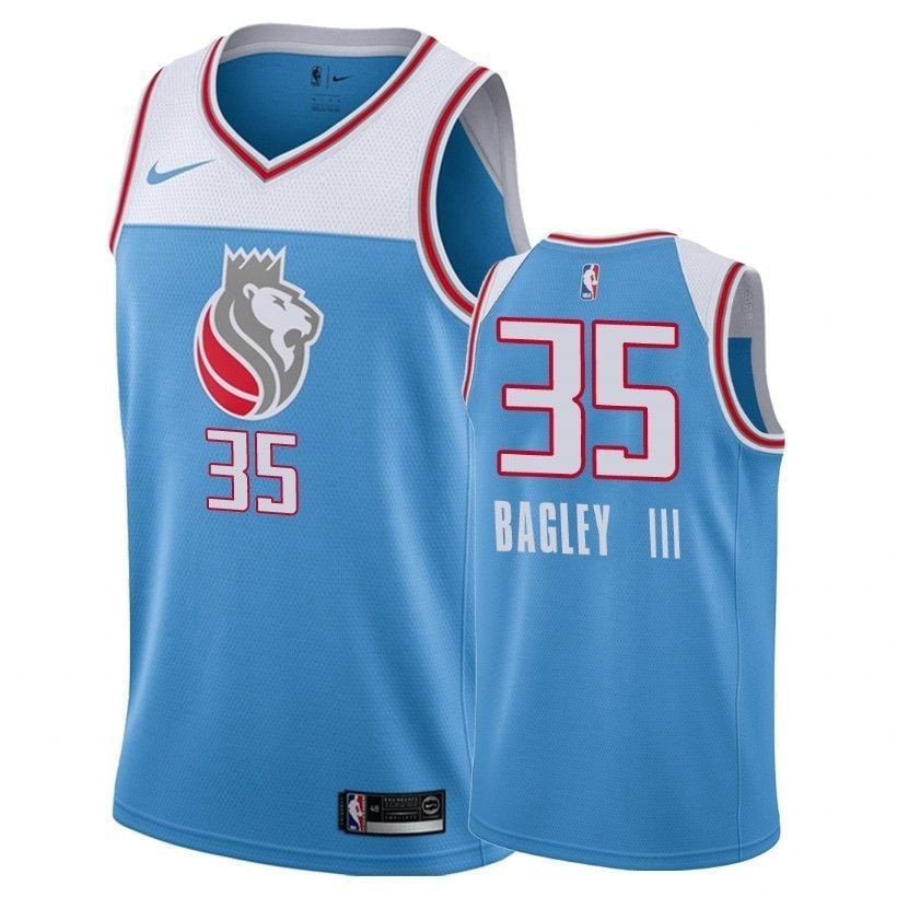 Kings Marvin Bagley #35 City Blue Multicolor Jersey Unisex Adult Sizes S-3XL