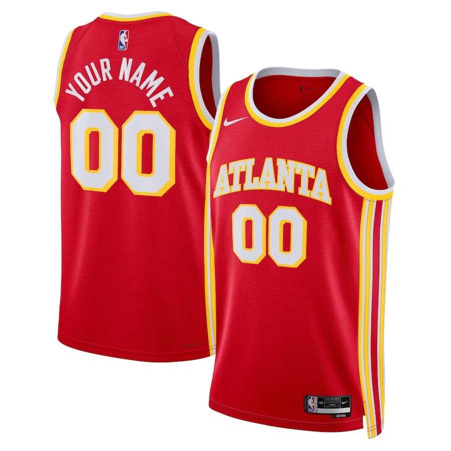 Atlanta Hawks 2023/24 Icon Swingman Custom Jersey Red Unisex Adult Sizes S-3XL