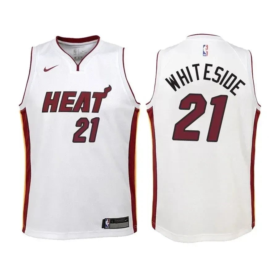 Youth Heat Hassan Whiteside 21 Association Edition White Basketball Jersey