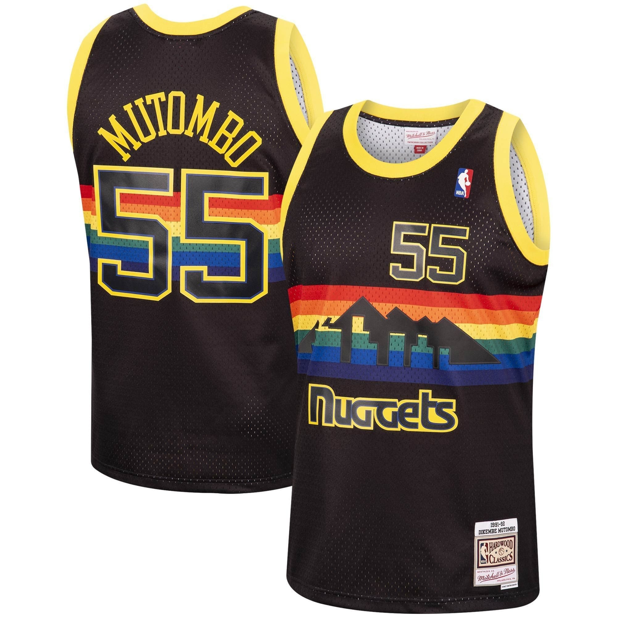 Dikembe Mutombo Denver Nuggets Mitchell & Ness 1991-92 Hardwood Classics Reload Swingman Jersey Black