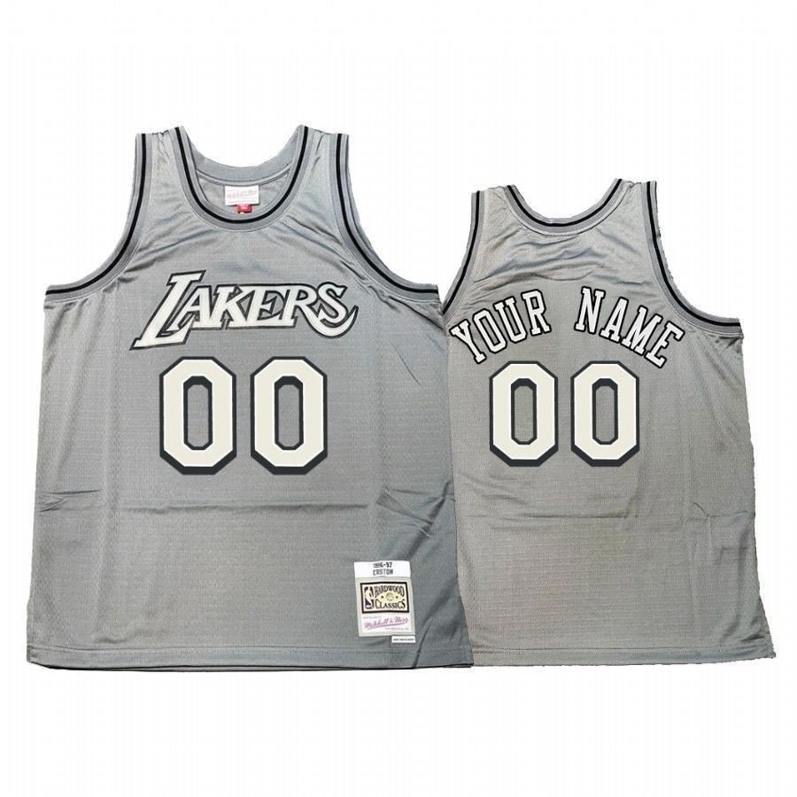 Men's Custom 00 Basketball Team Hardwood Classics Jersey Gray