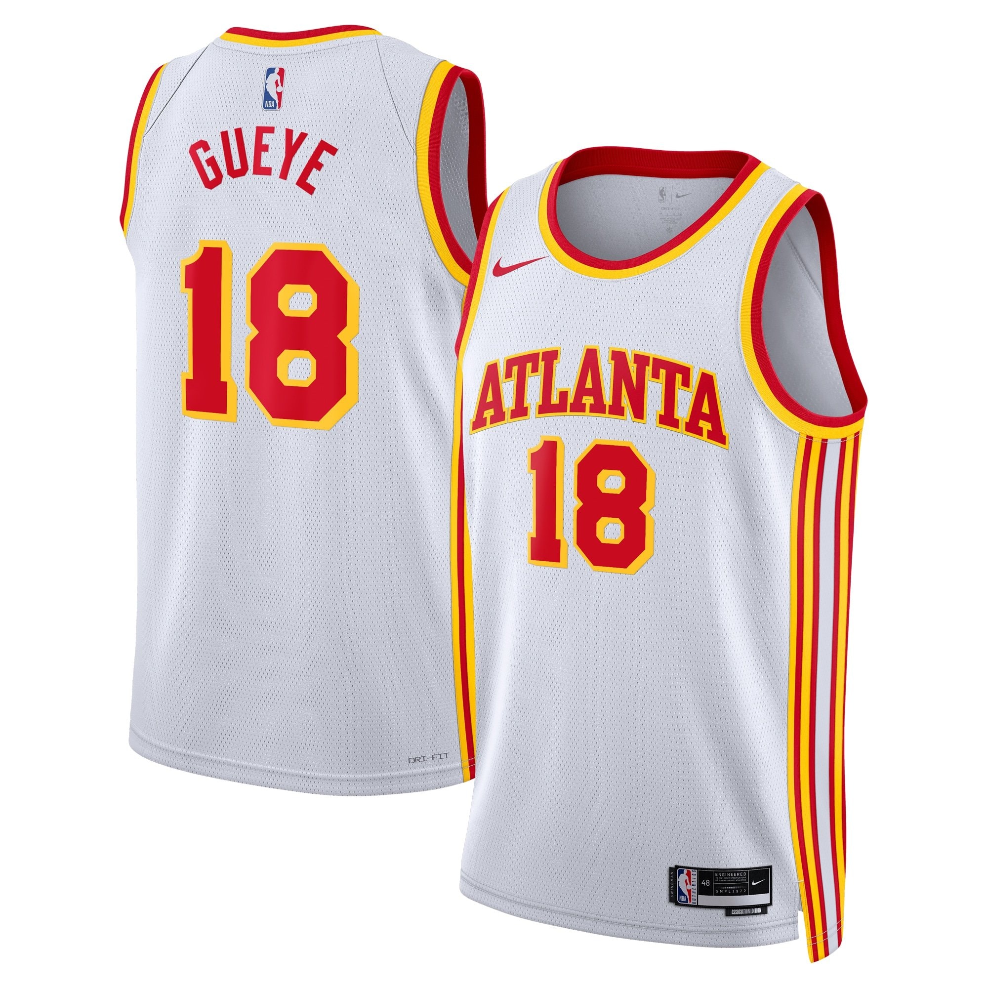 Atlanta Hawks Association Edition Swingman Jersey White Mouhamed Gueye Unisex