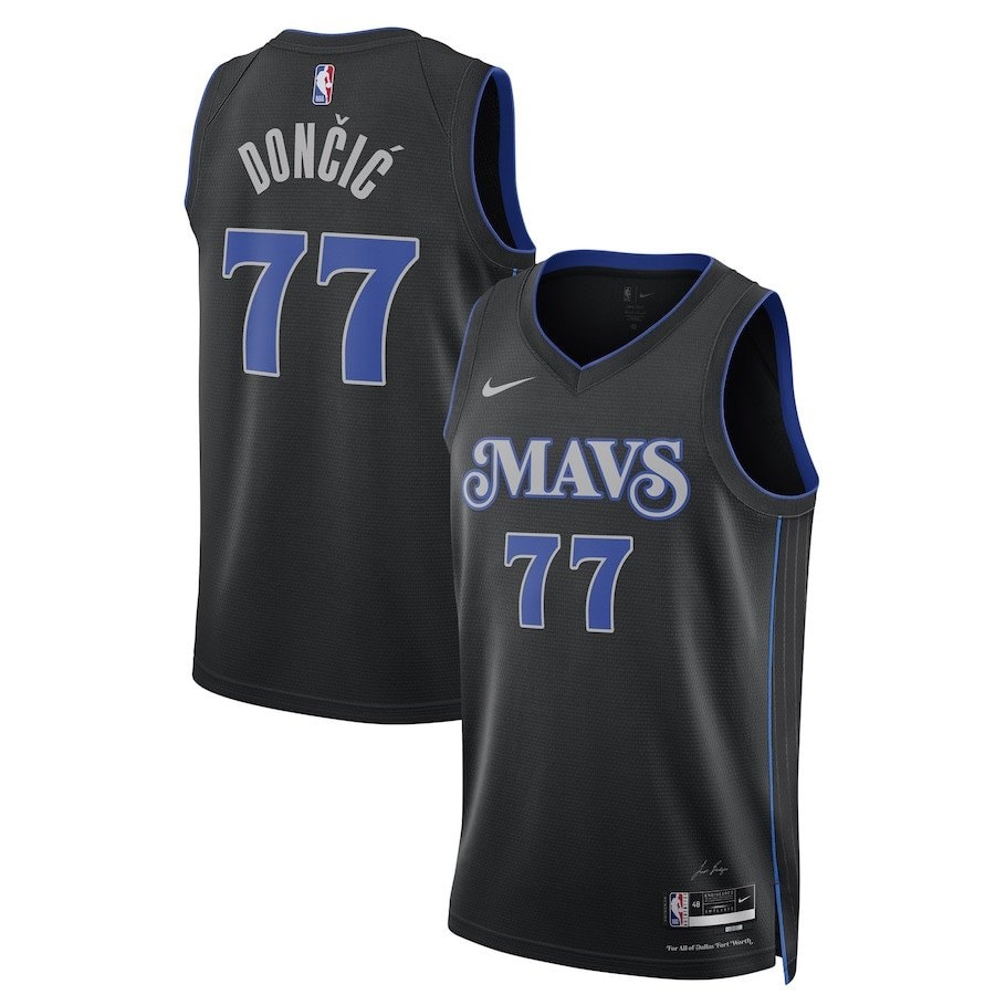 Luka Doncic 77 Dallas Mavericks 2023/24 City Edition Swingman Jersey Unisex Black