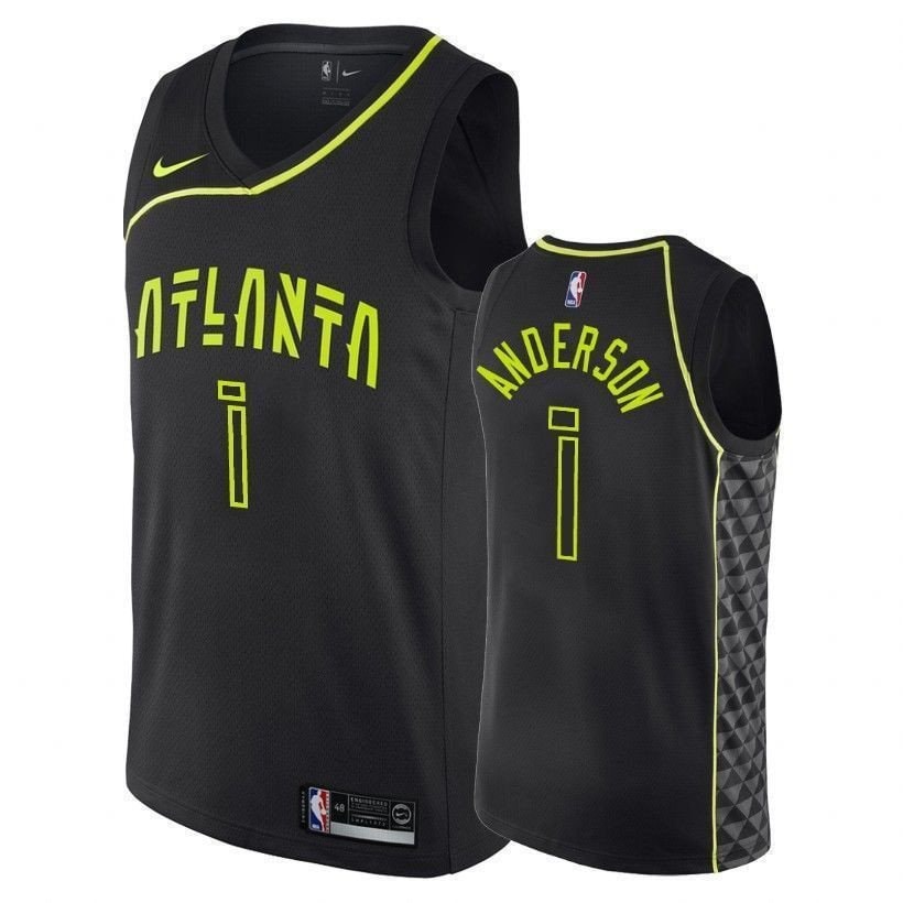 Men's Justin Anderson Hawks City Black Multi Color Jersey S-3XL