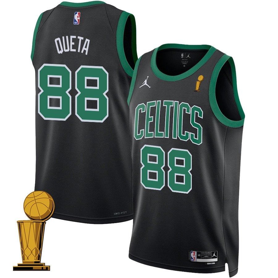 Neemias Queta 88 Boston Celtics 2024 Finals Champions Swingman Jersey Statement Edition Black