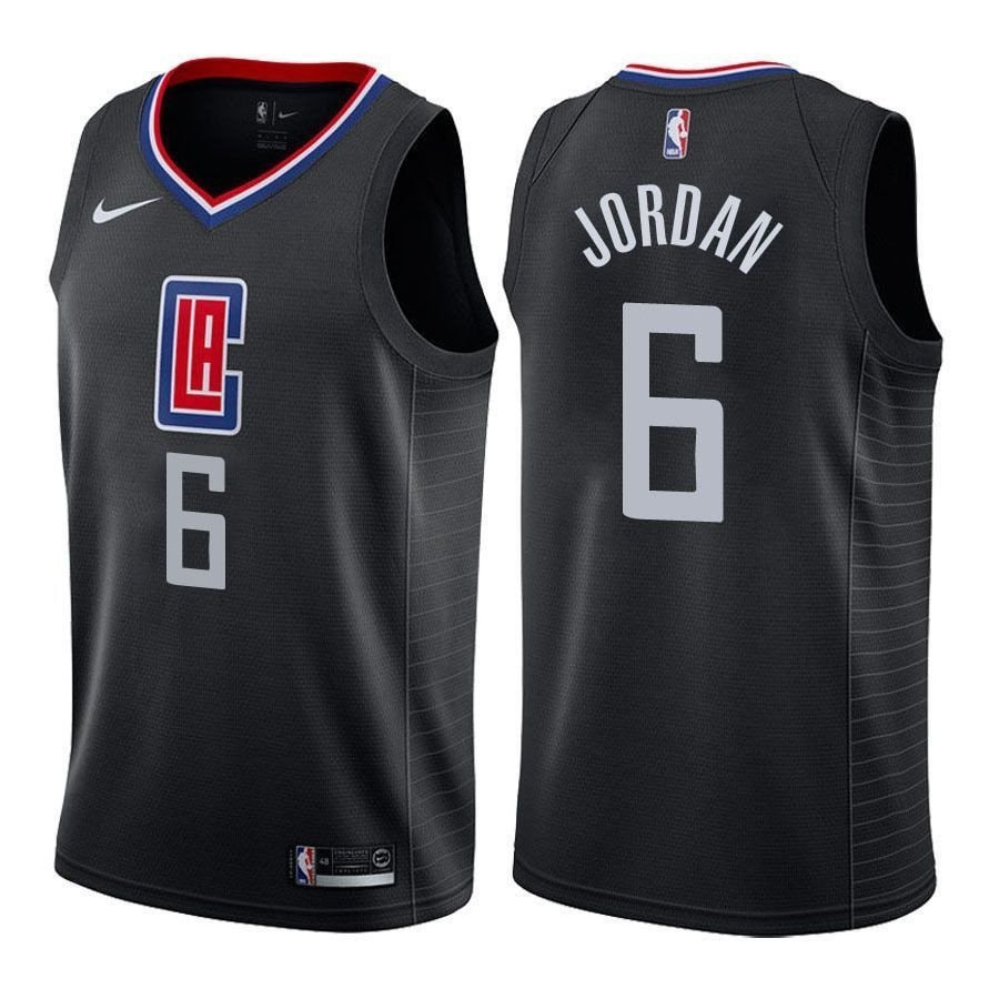 Men's DeAndre Jordan #6 Clippers Black Basketball Jersey S-3XL