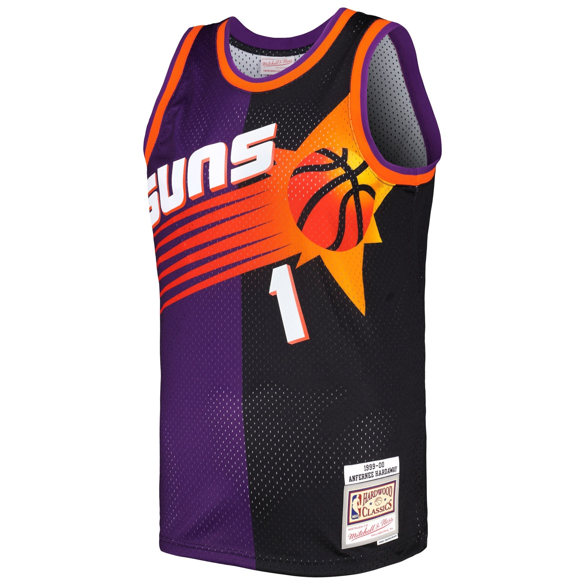 Men's Mitchell & Ness Penny Hardaway Purple Black Phoenix Suns 1999/00 Split Swingman Jersey