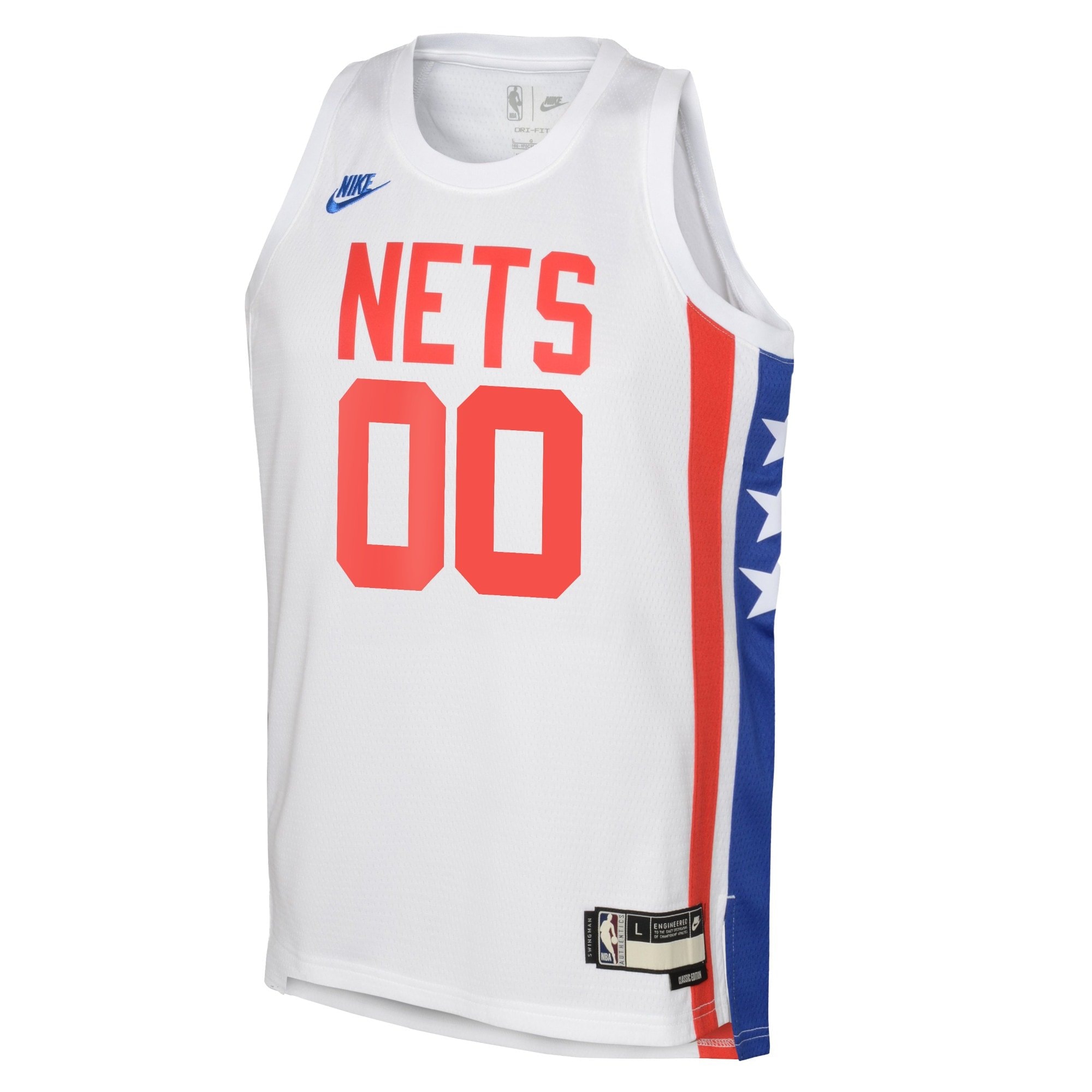 Brooklyn Nets Classic Edition Swingman Jersey Custom White Rush Blue Youth