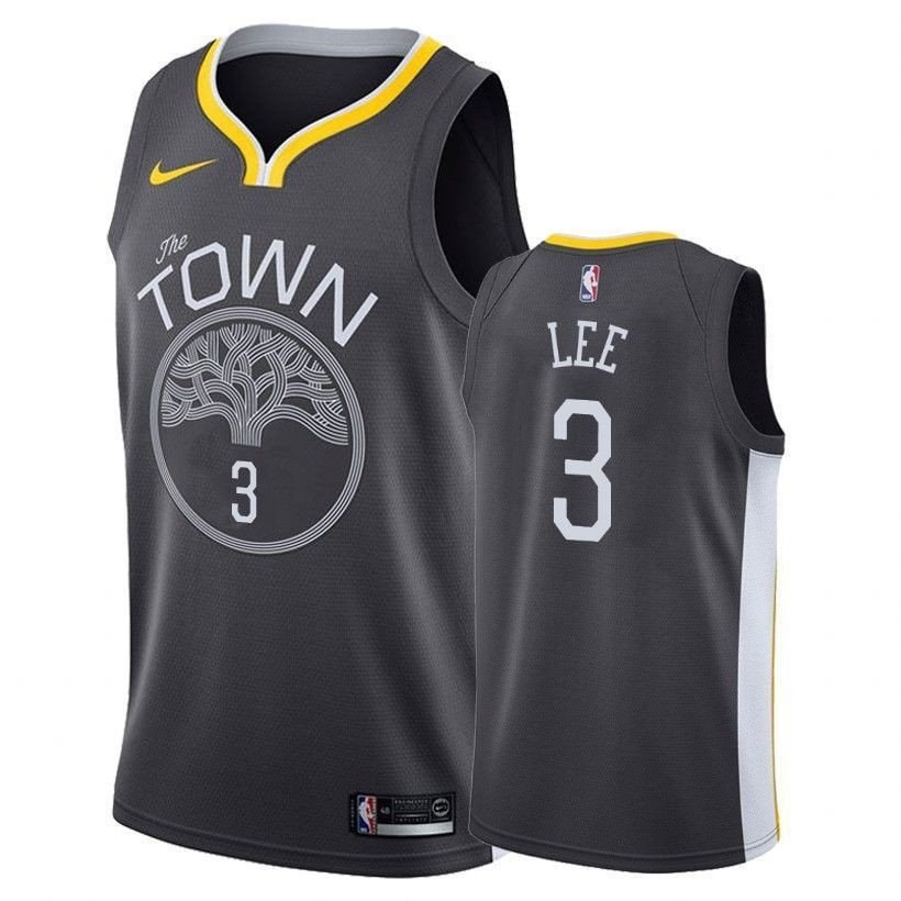 Men's Warriors Damion Lee Gray Basketball Jersey S-3XL