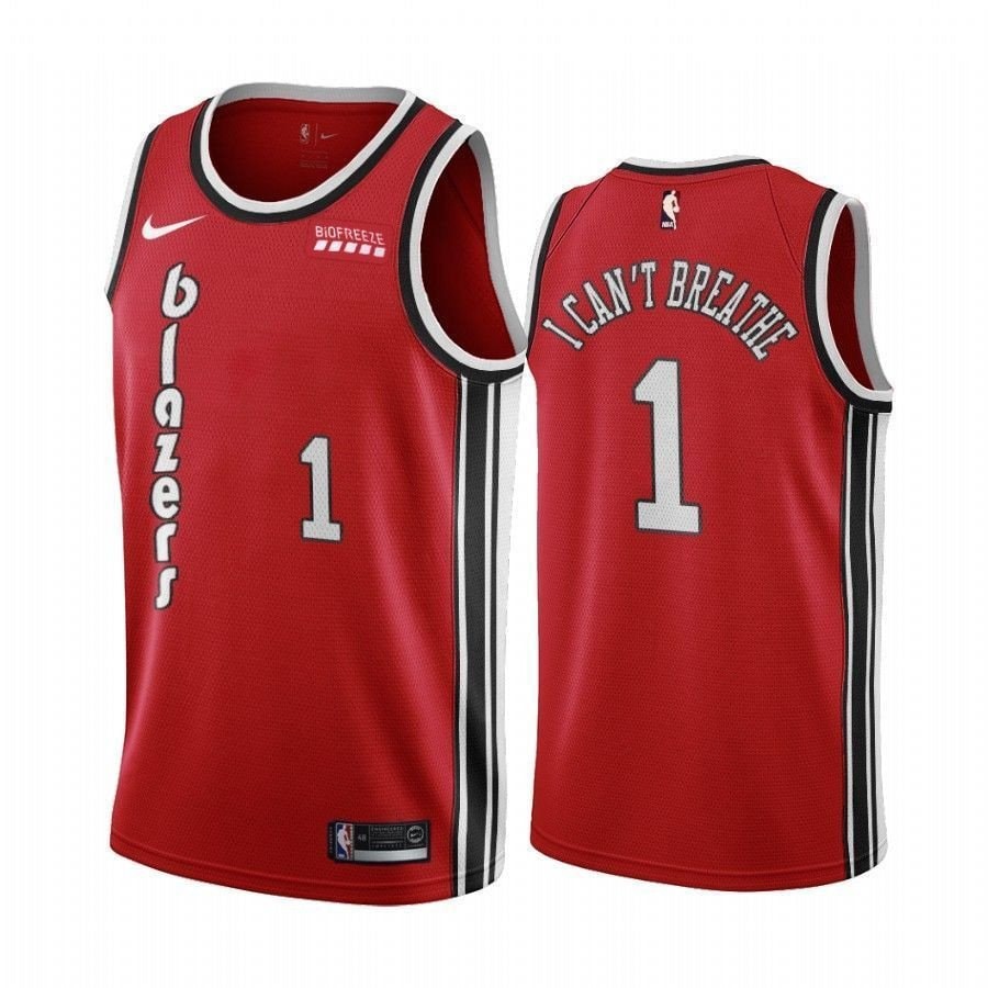 Men's Anfernee Simons I Can't Breathe Blazers Classic Jersey - Multicolor Polyester
