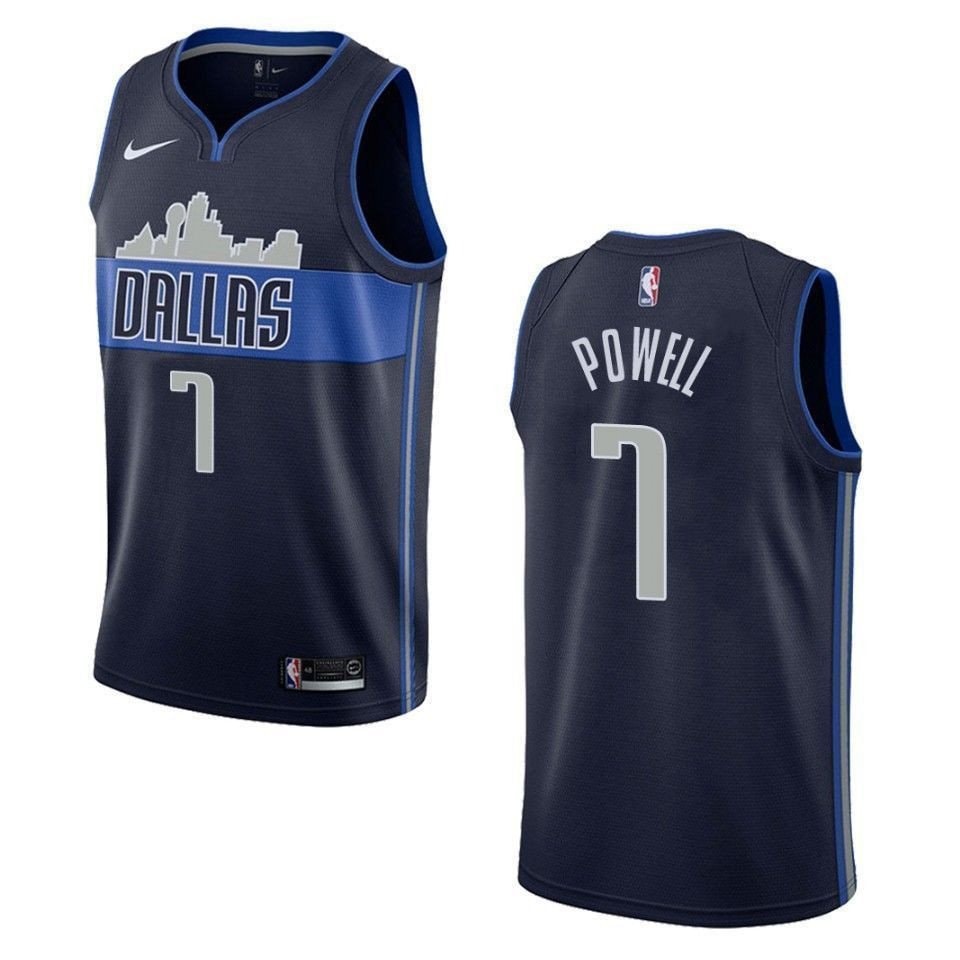 Men's Dallas Mavericks Dwight Powell 7 Statement Swingman Jersey Navy