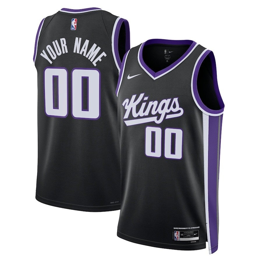 Sacramento Kings 2023/24 Icon Swingman Custom Men Jersey Black Multicolor