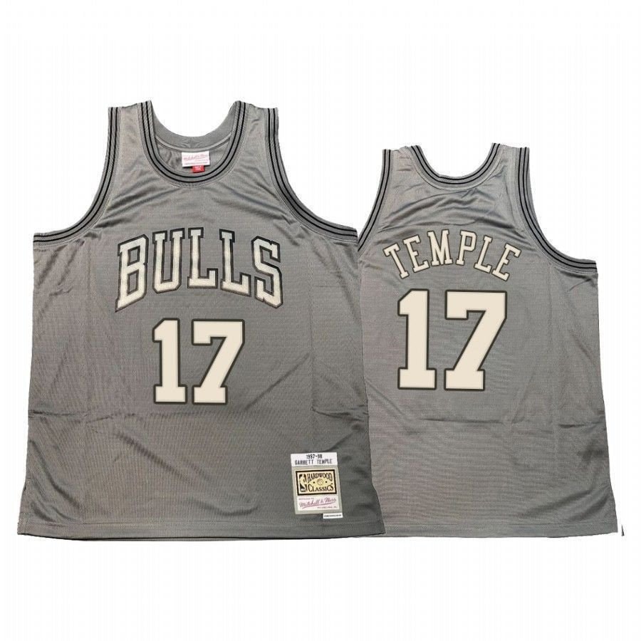 Men's Garrett Temple 17 Chicago Bulls Hardwood Classics Jersey Gray