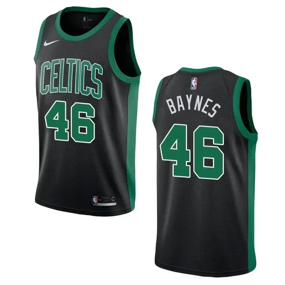 Men's Boston Celtics Aron Baynes Statement Swingman Jersey Black Multi Color