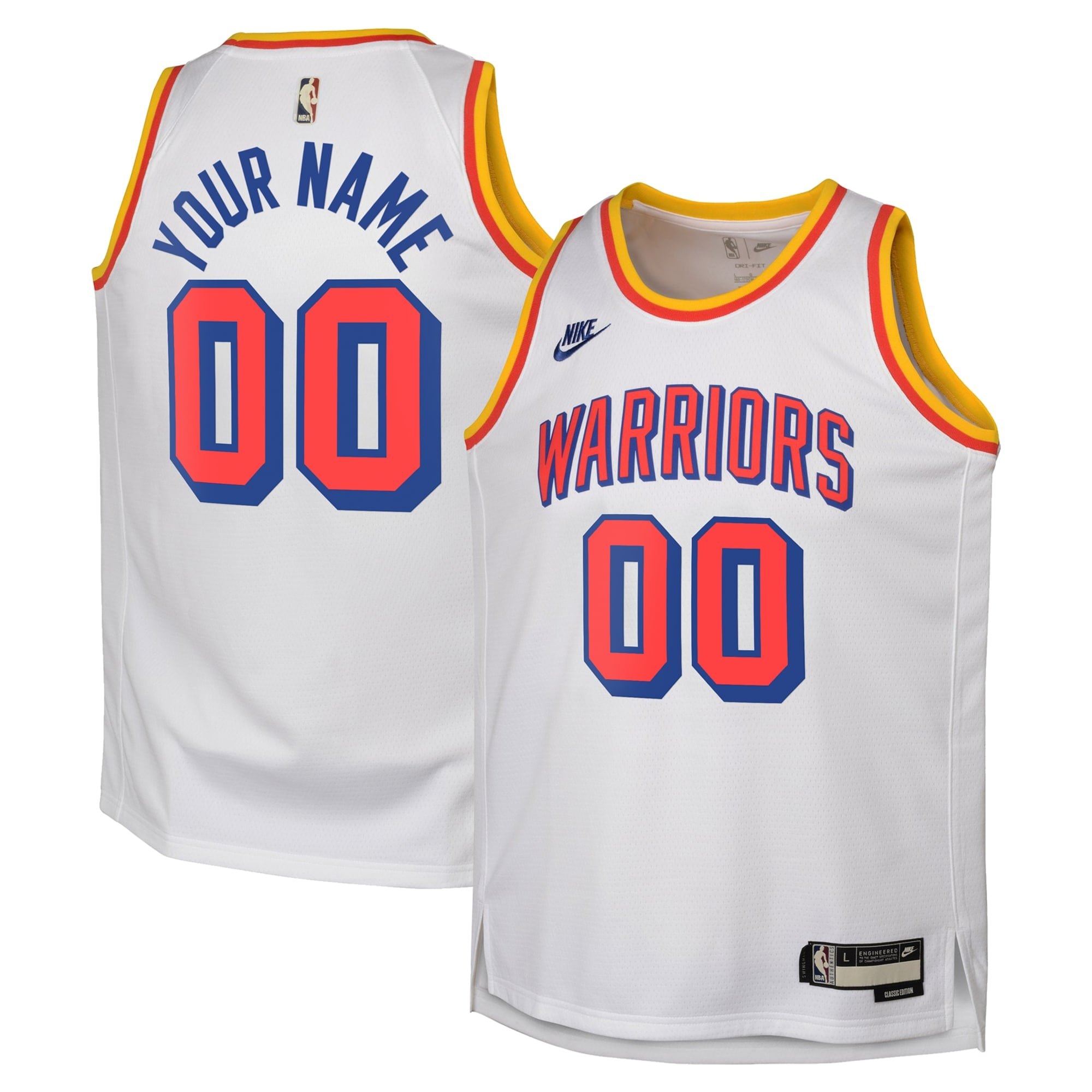 Golden State Warriors NBA Hardwood Classic Swingman Custom Jersey Youth Unisex Multicolor