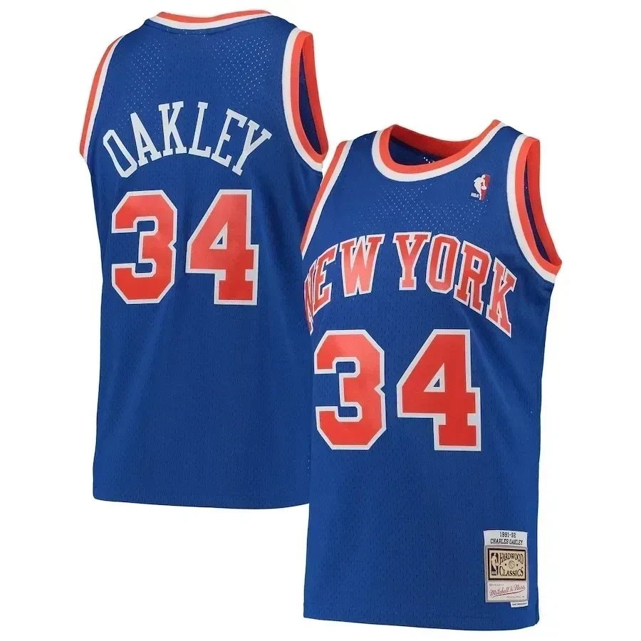 Charles Oakley Basketball Team Mitchell & Ness Hardwood Classics 1991-92 Swingman Jersey - Blue