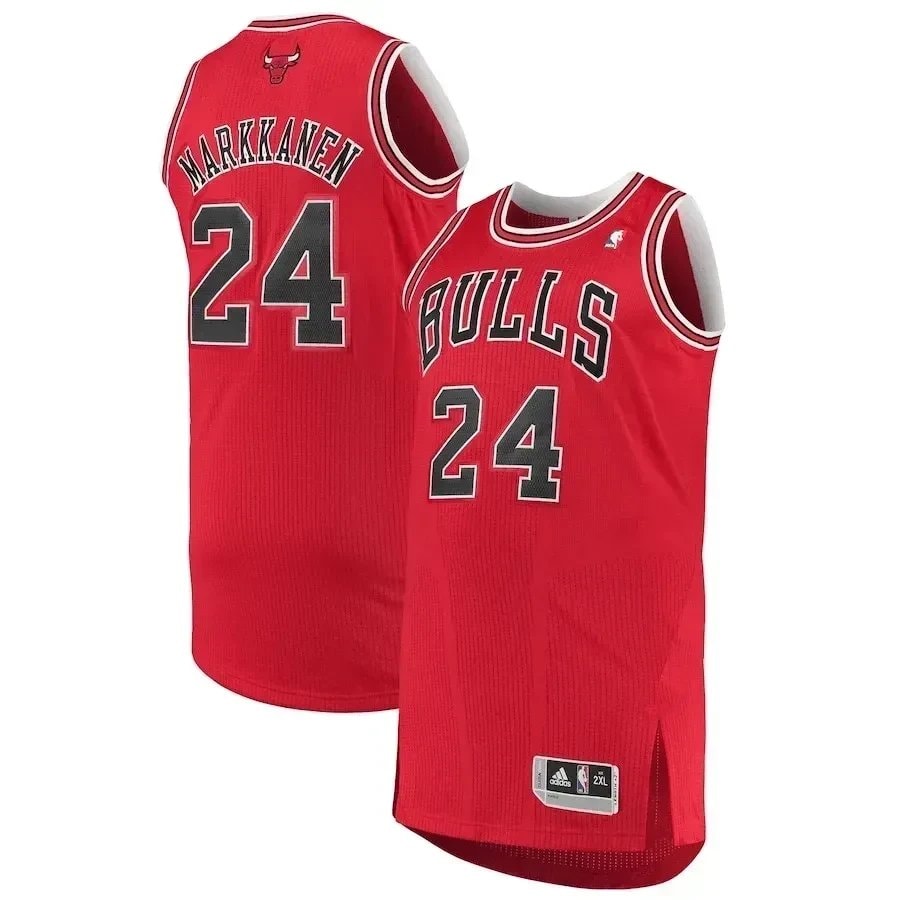 Lauri Markkanen Chicago Bulls Finished Jersey Red Unisex Adult Sizes S-3XL