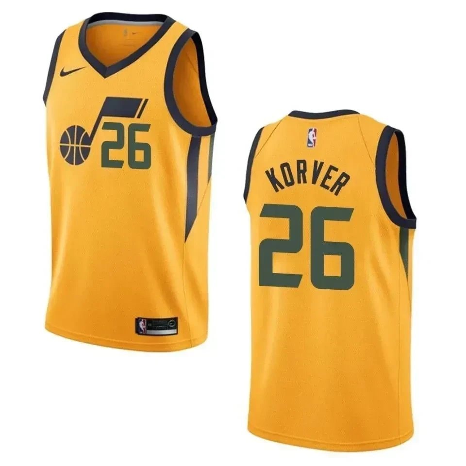 Men Utah Jazz Kyle Korver 26 Statement Swingman Jersey Gold