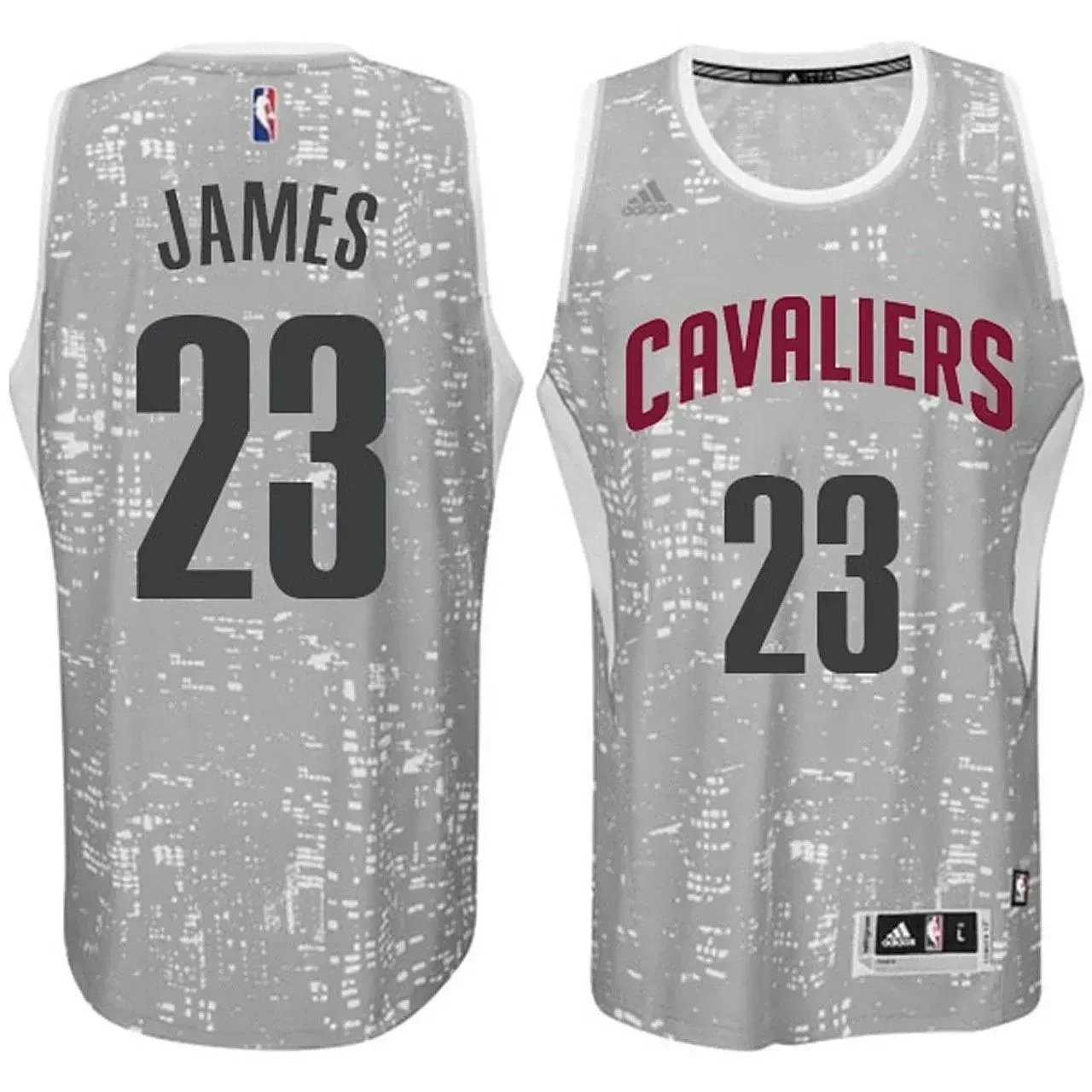 Men's Cleveland Cavaliers LeBron James #23 City Lights Gray Swingman Jersey