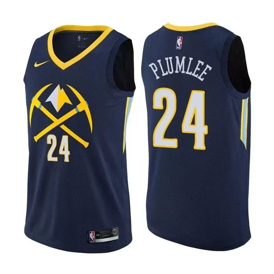 Nuggets Mason Plumlee 24 City Edition Navy Basketball Jersey Unisex