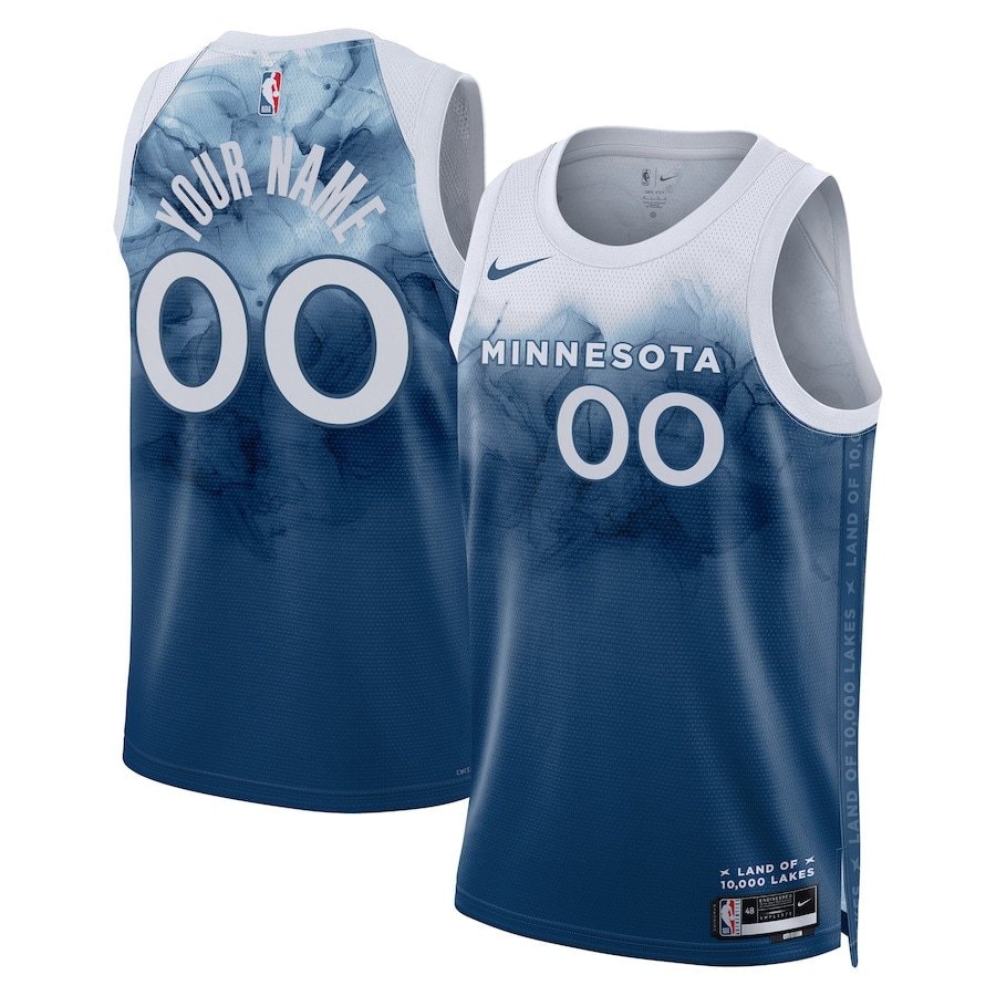 Minnesota Timberwolves 2023/24 City Edition Swingman Custom Jersey Blue Unisex